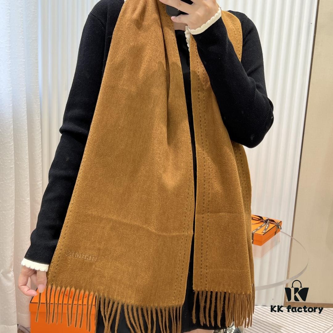Hermes · Autumn-Winter New Arrival · Two-Tone Threaded Cashmere Scarf