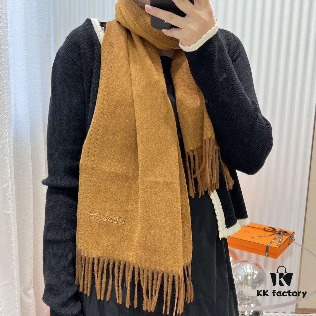 Hermes · Autumn-Winter New Arrival · Two-Tone Threaded Cashmere Scarf