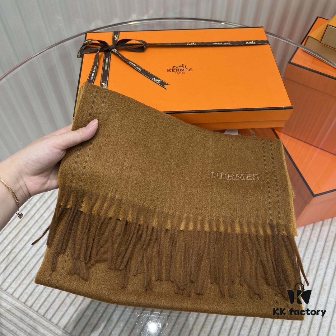 Hermes · Autumn-Winter New Arrival · Two-Tone Threaded Cashmere Scarf