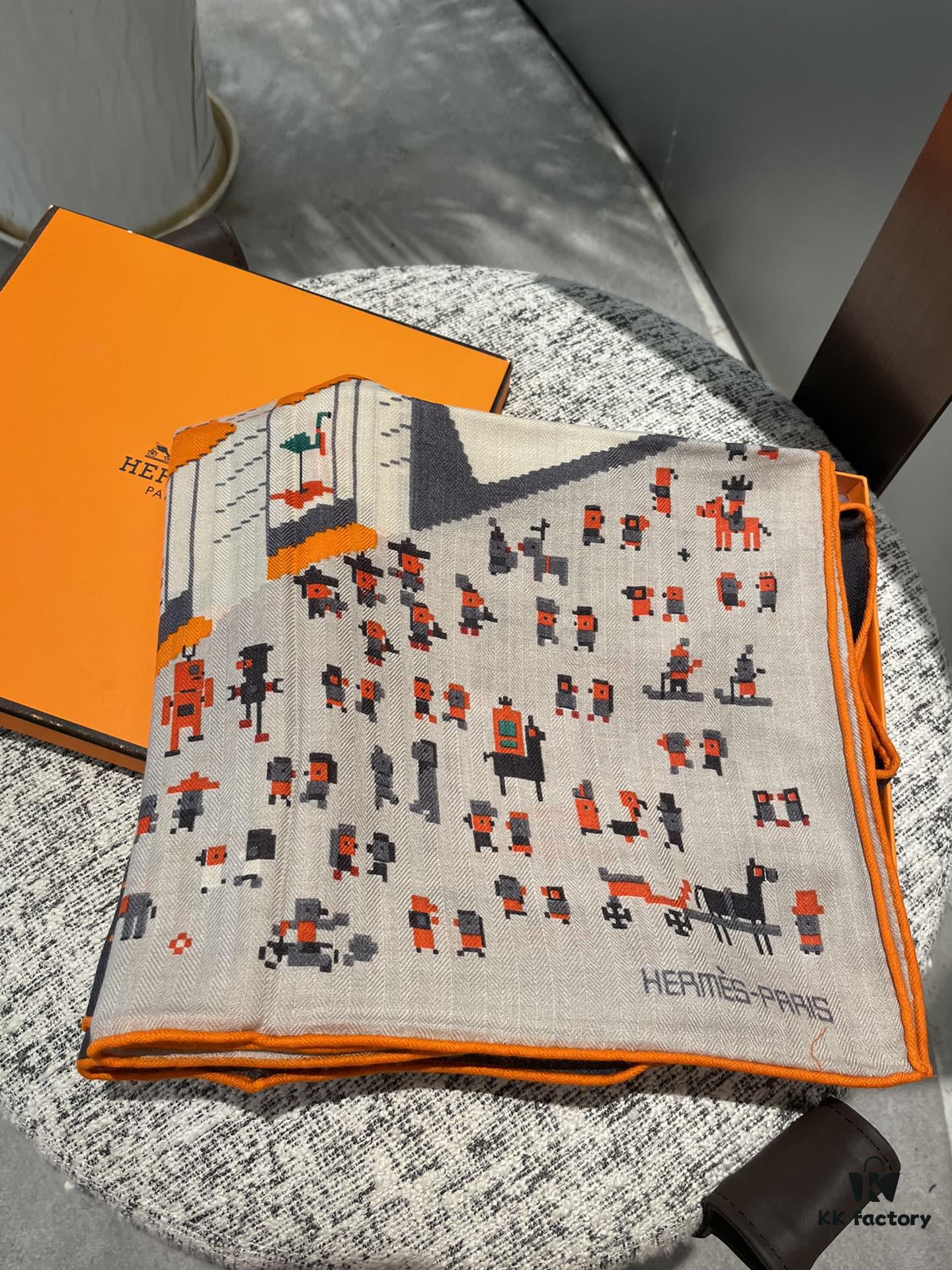 New Arrival 💞 Official Website Synchronized Size! H Brand's New Size 👍👍🆕👏👏 Everyone Says It's Gorgeous After Buying! Recommended 💕 [Fortune Baby Party 100] Cashmere Square Scarf, Premium Craftsmanship & Incredible Value! Hermes Counter Bestseller 🎁💟 Exquisite 3D Pattern with Extremely High-End Look 👍👍 Introduced Through Special Advanced Technology 🌟 Sophisticated Cutting-Edge Processing Technique 👍‼️ Adored by Elegant & Affluent Women; The Quality, Style, and Price Make Luxury Enthusiasts Scream with Delight—Exceptional Cost-Performance, Absolutely Worth Owning‼️‼️ Size: 100cm*100cm, 70% Cashmere + 30% Silk