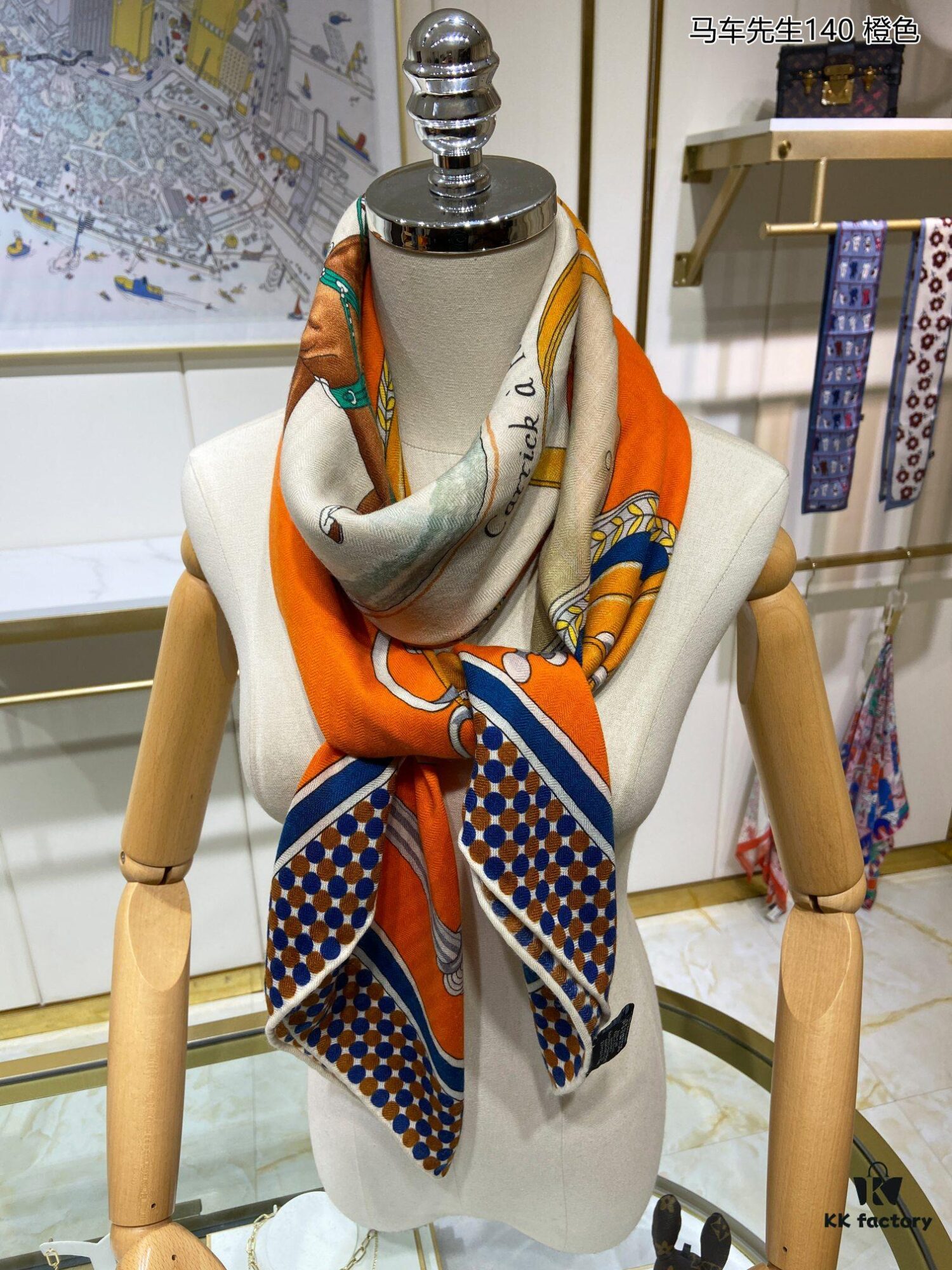 New Cashmere Scarf 👏👏 Everyone Who Buys Says It's Beautiful! Recommended 💕 [Mr. Carriage 140] Cashmere Square Scarf, Top-Tier Craftsmanship at an Incredible Value! Gift Like Hermès Counter Bestseller 🎁💟