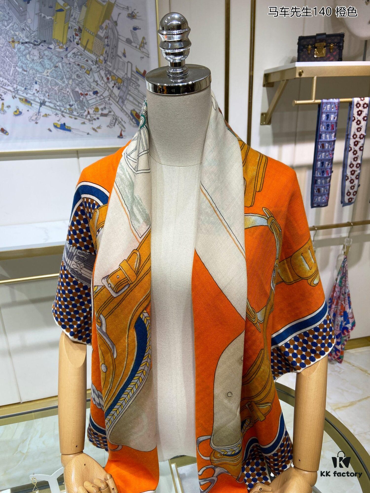 New Cashmere Scarf 👏👏 Everyone Who Buys Says It's Beautiful! Recommended 💕 [Mr. Carriage 140] Cashmere Square Scarf, Top-Tier Craftsmanship at an Incredible Value! Gift Like Hermès Counter Bestseller 🎁💟