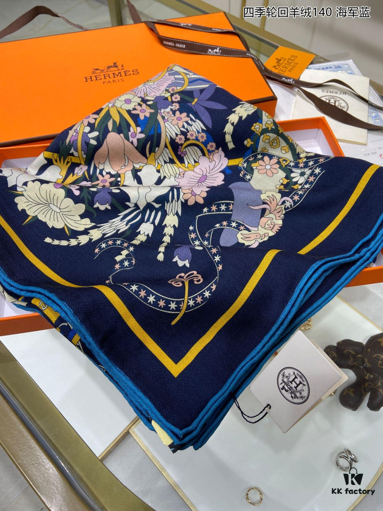 Premium Version 👏👏 Those Who Bought Say It's Gorgeous! Recommended 💕 [Four Seasons Rhombus Cashmere 140] Cashmere Square Scarf, Top-Notch Craftsmanship at an Unbeatable Value! ‼️ A Bestseller from Hermes Counter 🎁💟 Stunning Textured Pattern with Exceptional Elegance 👍👍 Newly Launched Through Advanced Specialized Technology 🌟 Specially Processed with Cutting-Edge Techniques 👍‼️ Adored by Stylish and Affluent Women—They Rave Over Its Quality, Design, and Price—An Absolutely Affordable Luxury! Extremely High Cost-Performance, Definitely Worth Owning! ‼️‼️ Size: 140cm*140cm, 70% Cashmere + 30% Silk