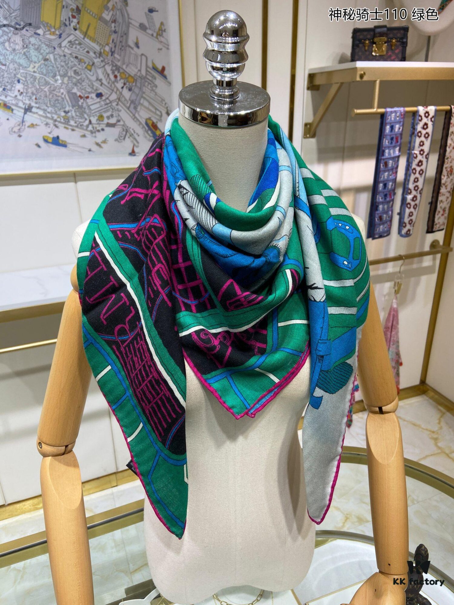 New Cashmere Scarf 👏👏 Everyone Who Buys Says It's Beautiful! 💕【Mystic Knight 110】Cashmere Square Scarf, Top-Grade Craftsmanship, Exceptional Value! Gift-Worthy Like Hermès 🔥 Exquisite 3D Pattern with Special Advanced Technology, Highly Prestigious in Appearance 🌟 Loved by Elegant and Affluent Women