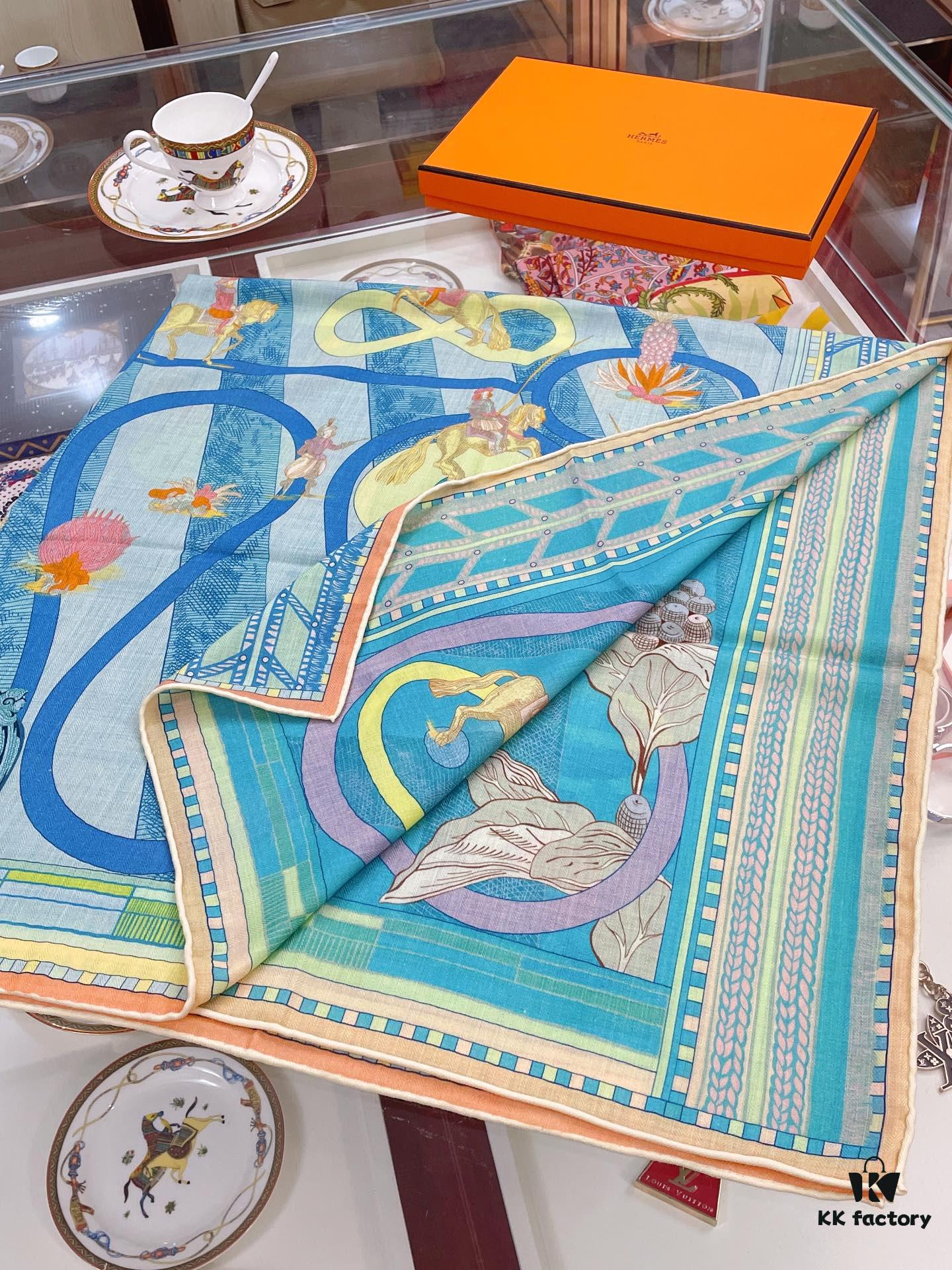 Double-Sided Two-Tone Cashmere Scarf 'You Hui Zhuan Bu and Snake Advance 140' - New Arrival