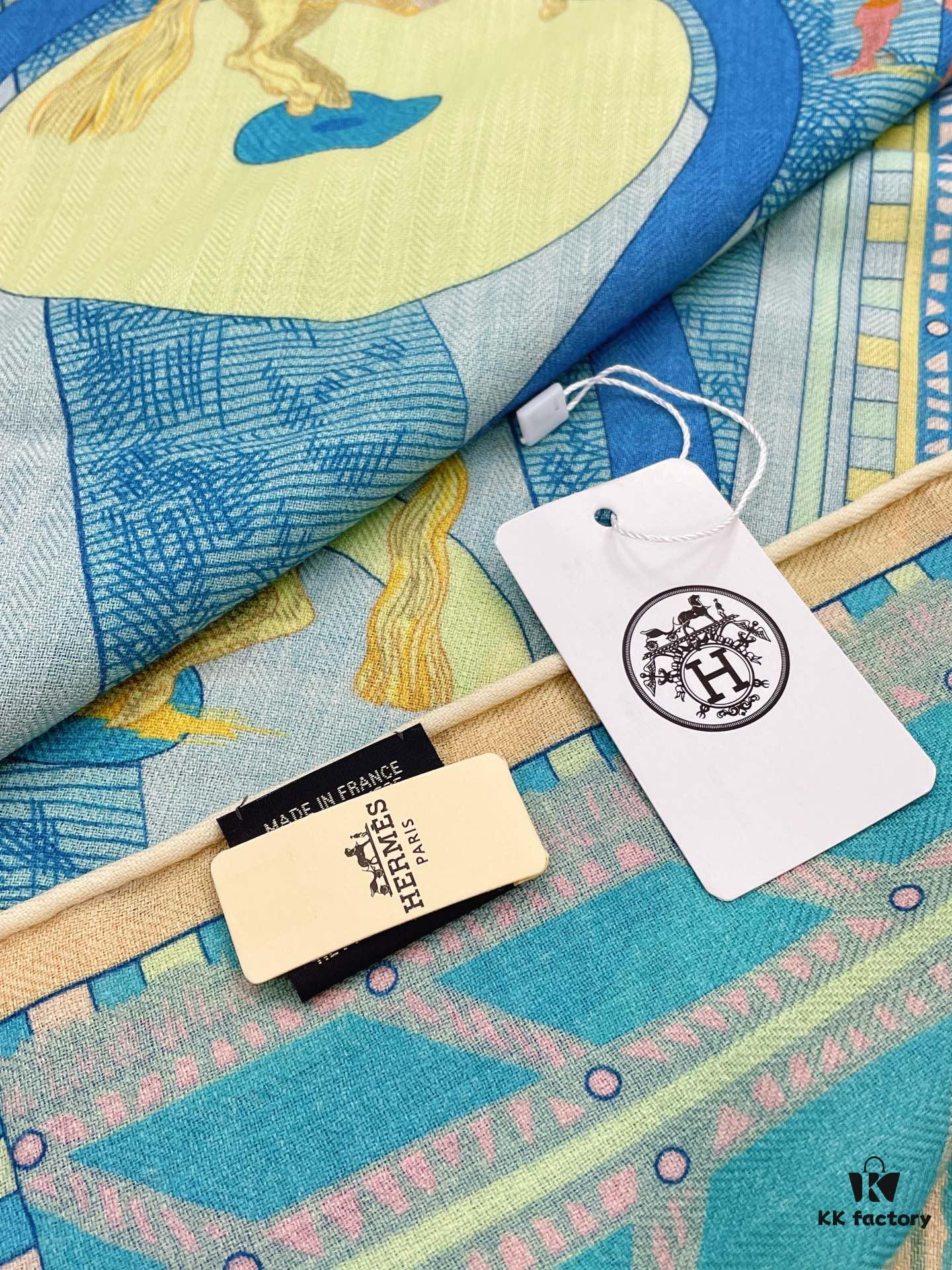 Double-Sided Two-Tone Cashmere Scarf 'You Hui Zhuan Bu and Snake Advance 140' - New Arrival