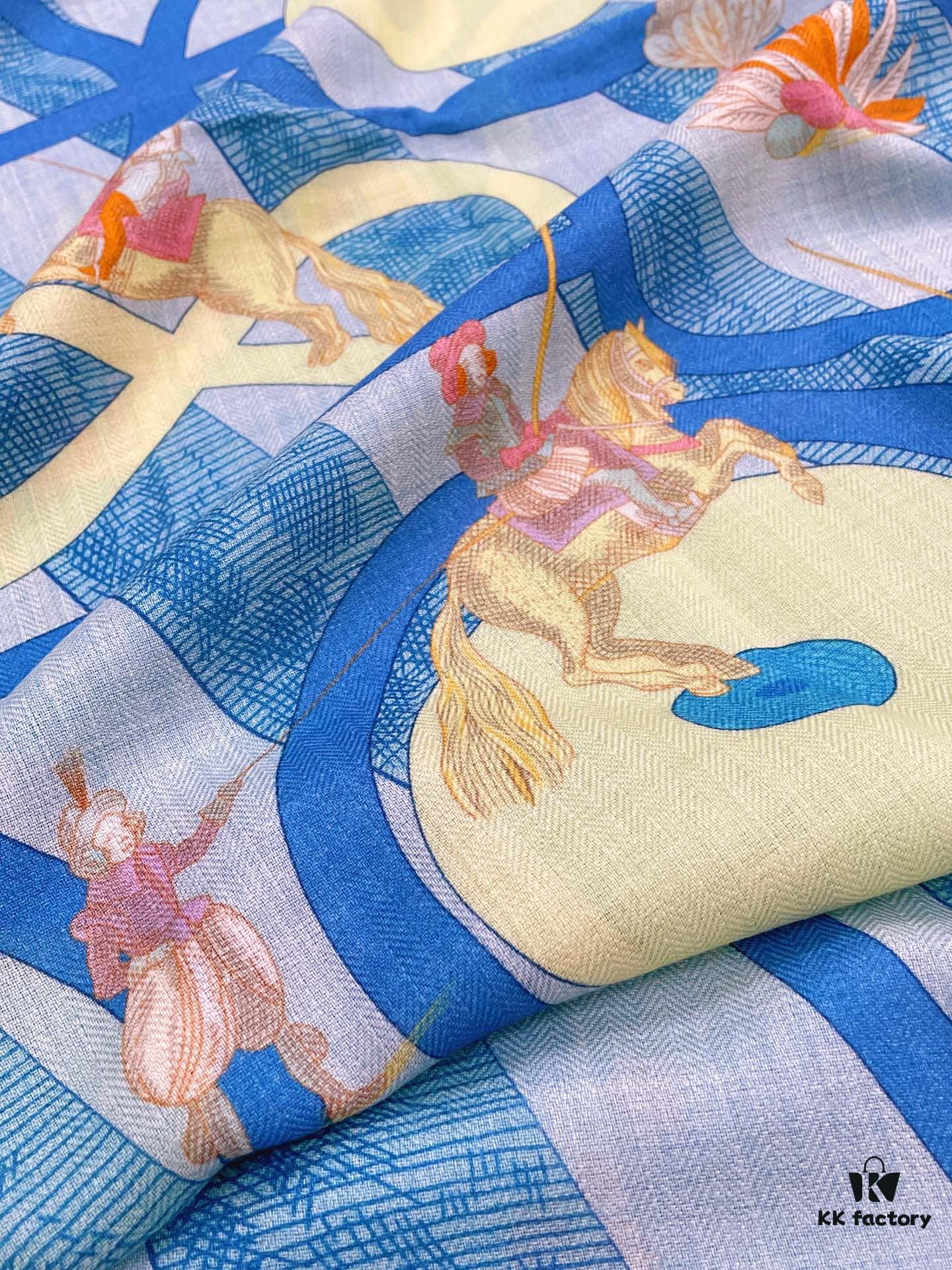 Double-Sided Two-Tone Cashmere Scarf 'You Hui Zhuan Bu and Snake Advance 140' - New Arrival