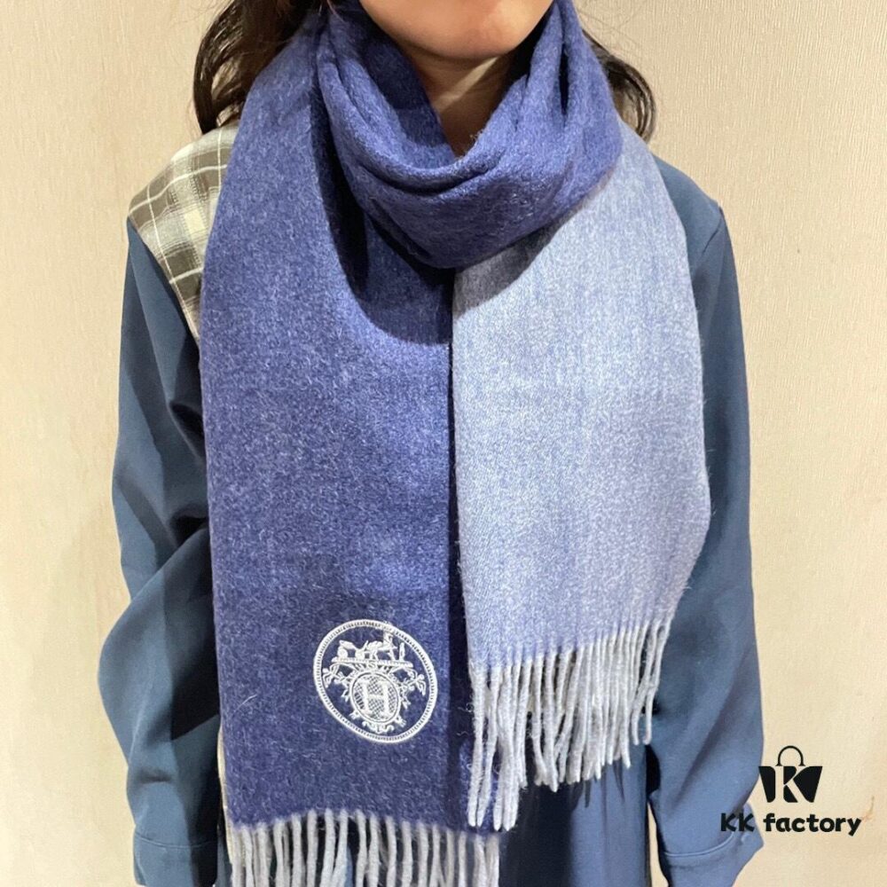 2022 Latest Designer Hermes-Inspired Scarf, Premium Woven Cashmere Silk, Ultra Soft and Warm Solid Color Shawl 32*180cm