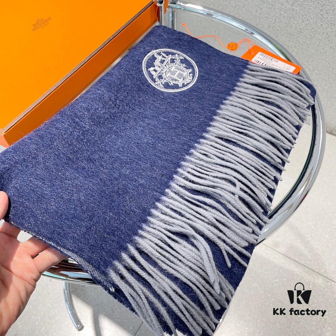 2022 Latest Designer Hermes-Inspired Scarf, Premium Woven Cashmere Silk, Ultra Soft and Warm Solid Color Shawl 32*180cm