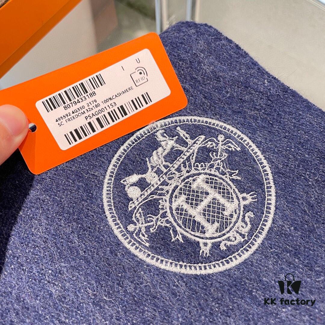 2022 Latest Designer Hermes-Inspired Scarf, Premium Woven Cashmere Silk, Ultra Soft and Warm Solid Color Shawl 32*180cm