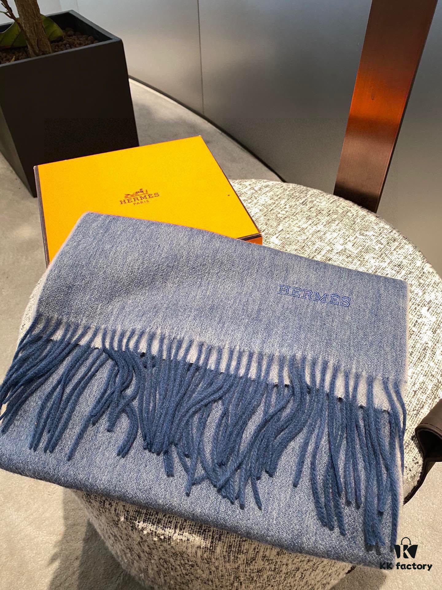 HERMES Scarf, Unisex Cashmere Wrap from 2022 Paris Fashion Show