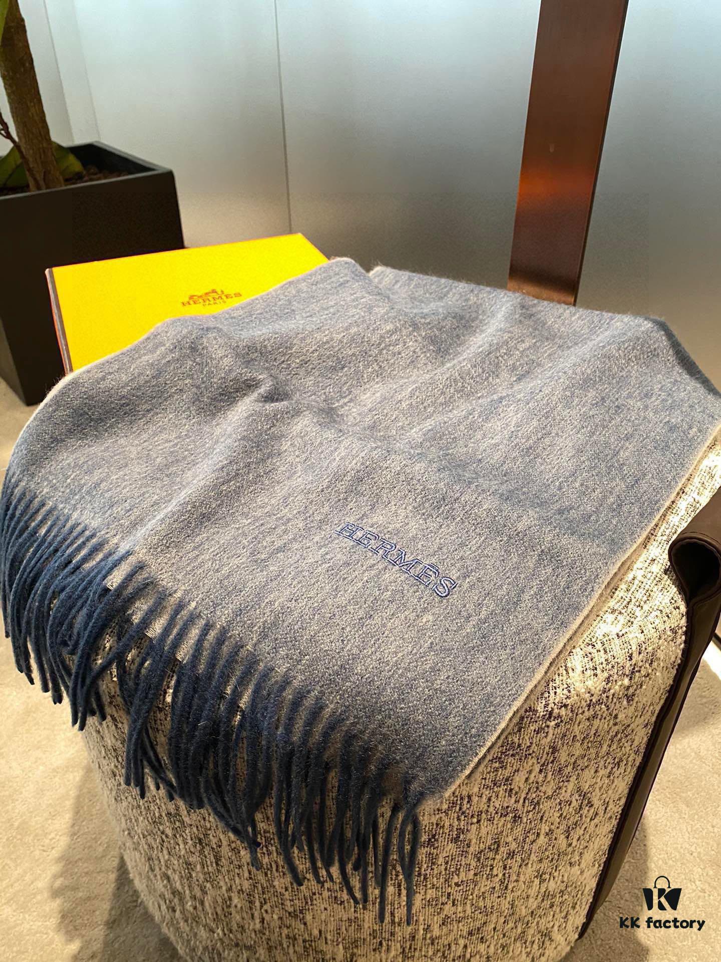 HERMES Scarf, Unisex Cashmere Wrap from 2022 Paris Fashion Show