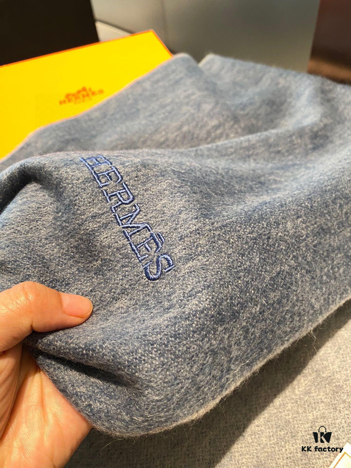 HERMES Scarf, Unisex Cashmere Wrap from 2022 Paris Fashion Show