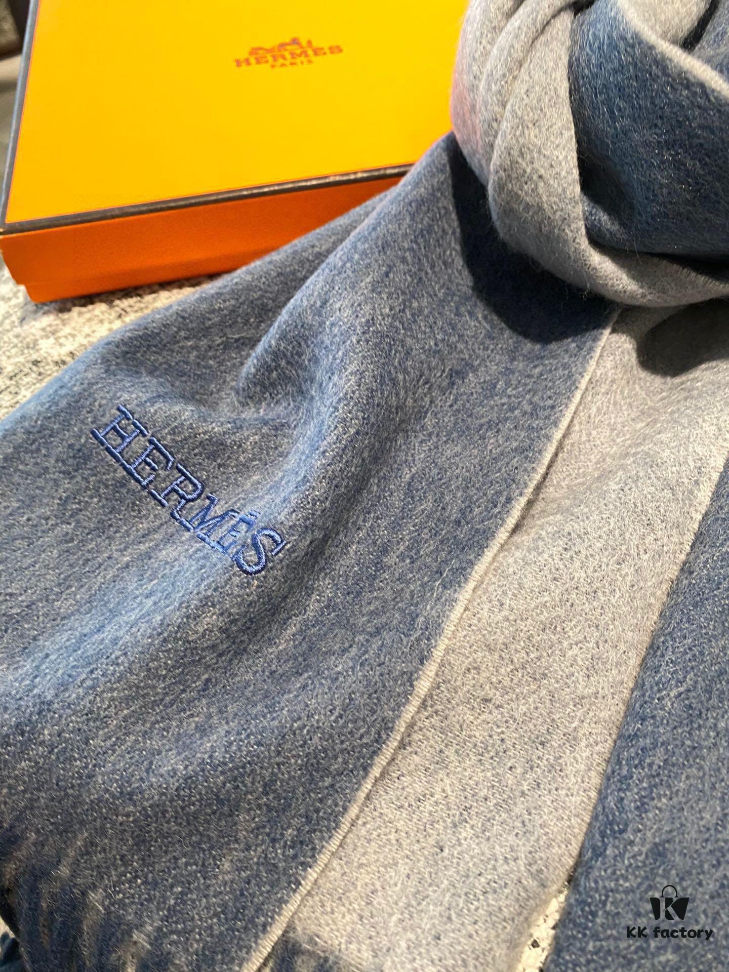 HERMES Scarf, Unisex Cashmere Wrap from 2022 Paris Fashion Show