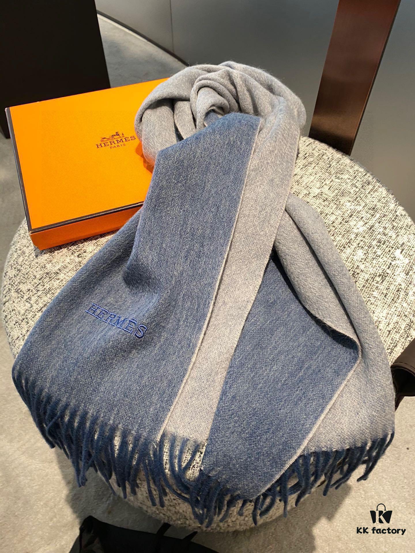 HERMES Scarf, Unisex Cashmere Wrap from 2022 Paris Fashion Show