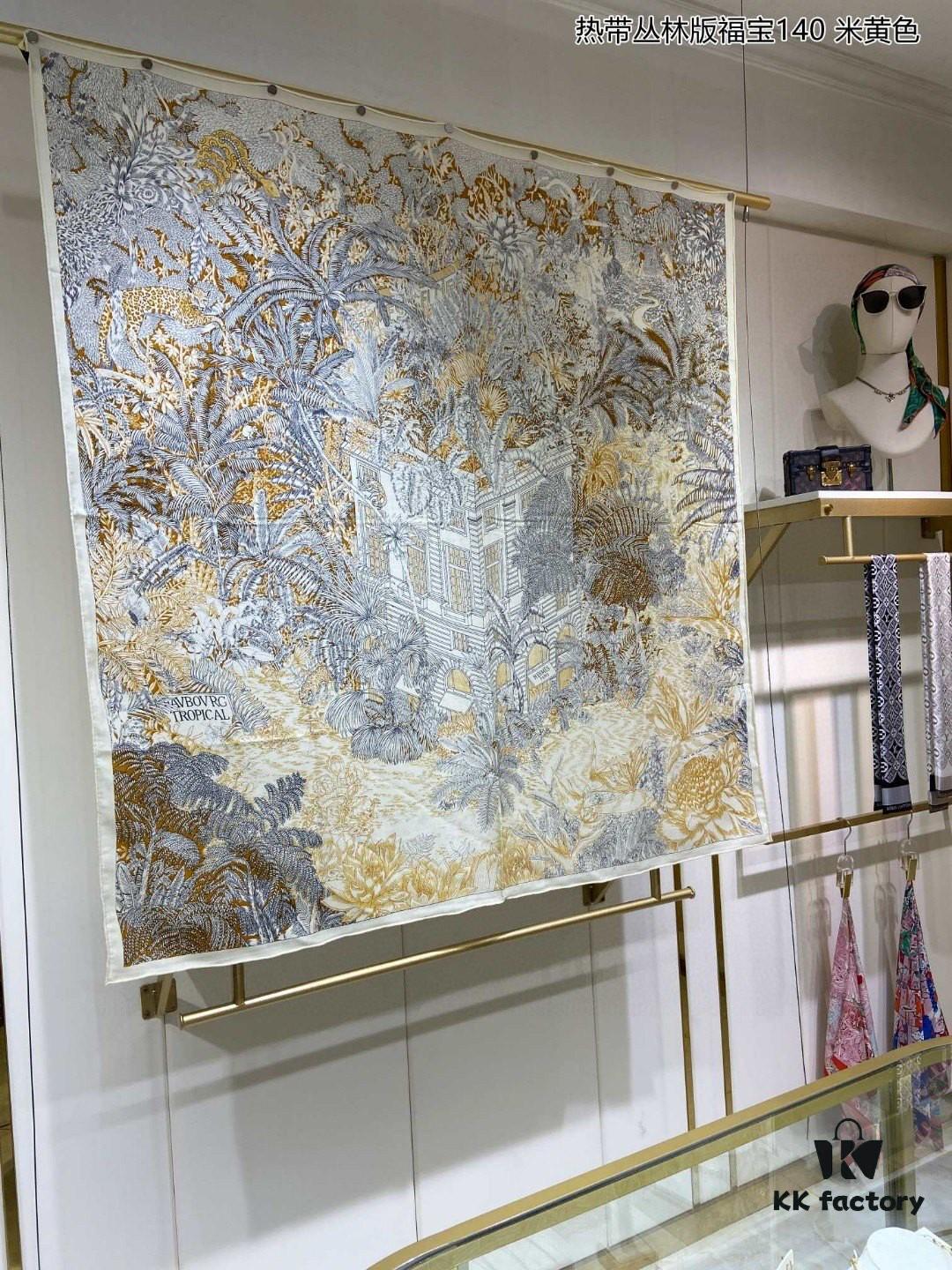 New Cashmere Scarf 🆕👏👏 Everyone Who Buys Says It's Gorgeous‼️ Recommended💕 [Tropical Jungle Edition Fubao 140] Cashmere Square Scarf, Top-Tier Craftsmanship at Exceptional Value‼️ A Bestseller from Hermes Counter 🎁💟 Stunning 3D Pattern with Premium Look and Feel 👍👍 Exquisitely Crafted with Advanced Technology, Spectacularly Launched 🌟 Special High-End Processing Technique 👍‼️ Adored by Elegant, Affluent Women. They Rave Over Its Quality, Style, and Price—Absolutely Unbeatable for Brand Enthusiasts! Superb Value, Truly Worth Owning‼️‼️ Size: 140cm*140cm, 70% Cashmere + 30% Silk