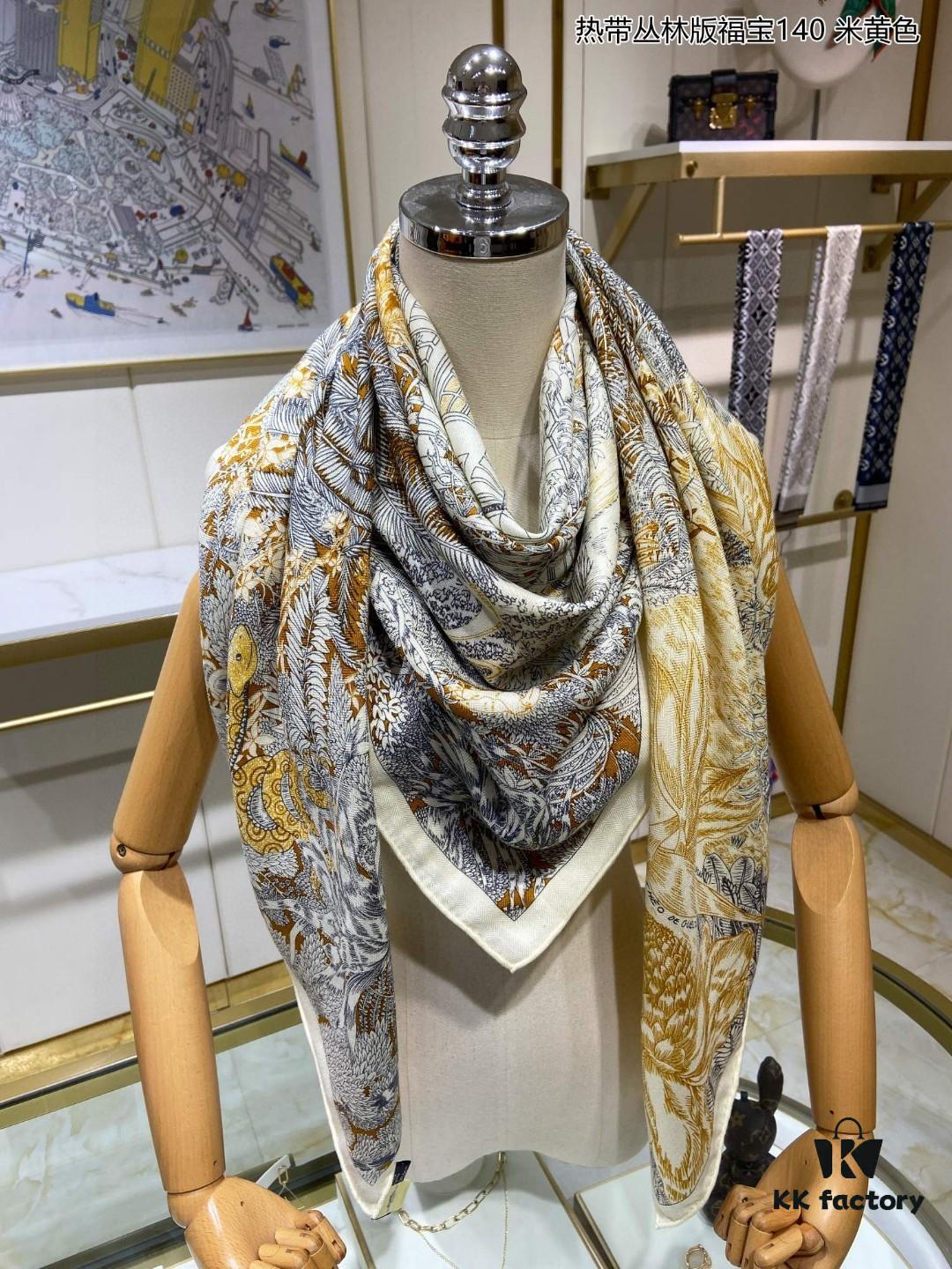 New Cashmere Scarf 🆕👏👏 Everyone Who Buys Says It's Gorgeous‼️ Recommended💕 [Tropical Jungle Edition Fubao 140] Cashmere Square Scarf, Top-Tier Craftsmanship at Exceptional Value‼️ A Bestseller from Hermes Counter 🎁💟 Stunning 3D Pattern with Premium Look and Feel 👍👍 Exquisitely Crafted with Advanced Technology, Spectacularly Launched 🌟 Special High-End Processing Technique 👍‼️ Adored by Elegant, Affluent Women. They Rave Over Its Quality, Style, and Price—Absolutely Unbeatable for Brand Enthusiasts! Superb Value, Truly Worth Owning‼️‼️ Size: 140cm*140cm, 70% Cashmere + 30% Silk