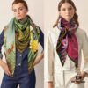 New Cashmere Scarf 🆕🏇🏇 Buyers Rave About the Style! 💕【Colorful Lantern Flower Double-Sided 140】Cashmere Square Scarf, Two-Sided Dual Color Design, Premium Craftsmanship, Exceptional Value! Gift-Worthy Like Hermès 🔖💟