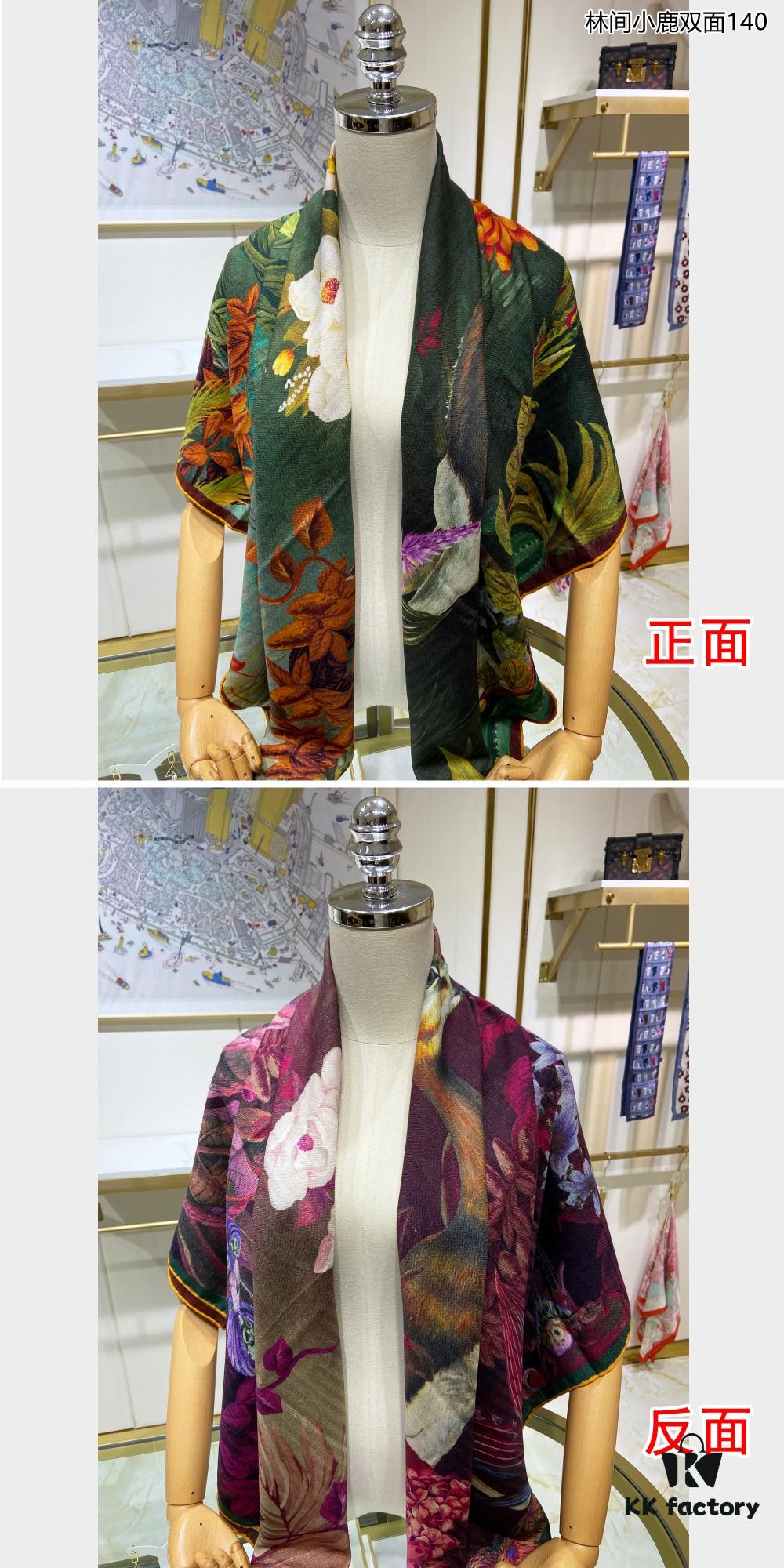 New Cashmere Scarf 🆕🏇🏇 Buyers Rave About the Style! 💕【Colorful Lantern Flower Double-Sided 140】Cashmere Square Scarf, Two-Sided Dual Color Design, Premium Craftsmanship, Exceptional Value! Gift-Worthy Like Hermès 🔖💟