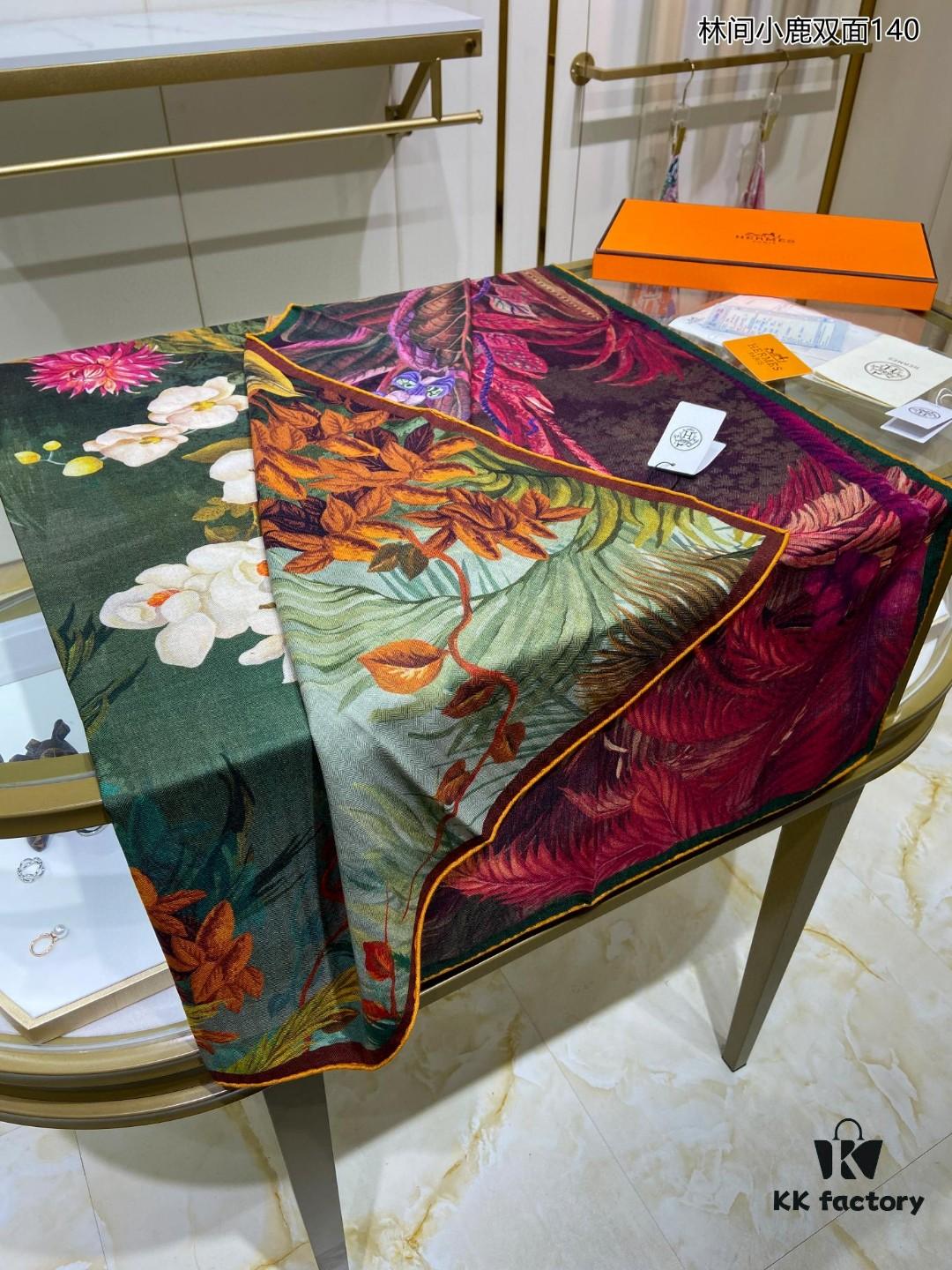 New Cashmere Scarf 🆕🏇🏇 Buyers Rave About the Style! 💕【Colorful Lantern Flower Double-Sided 140】Cashmere Square Scarf, Two-Sided Dual Color Design, Premium Craftsmanship, Exceptional Value! Gift-Worthy Like Hermès 🔖💟