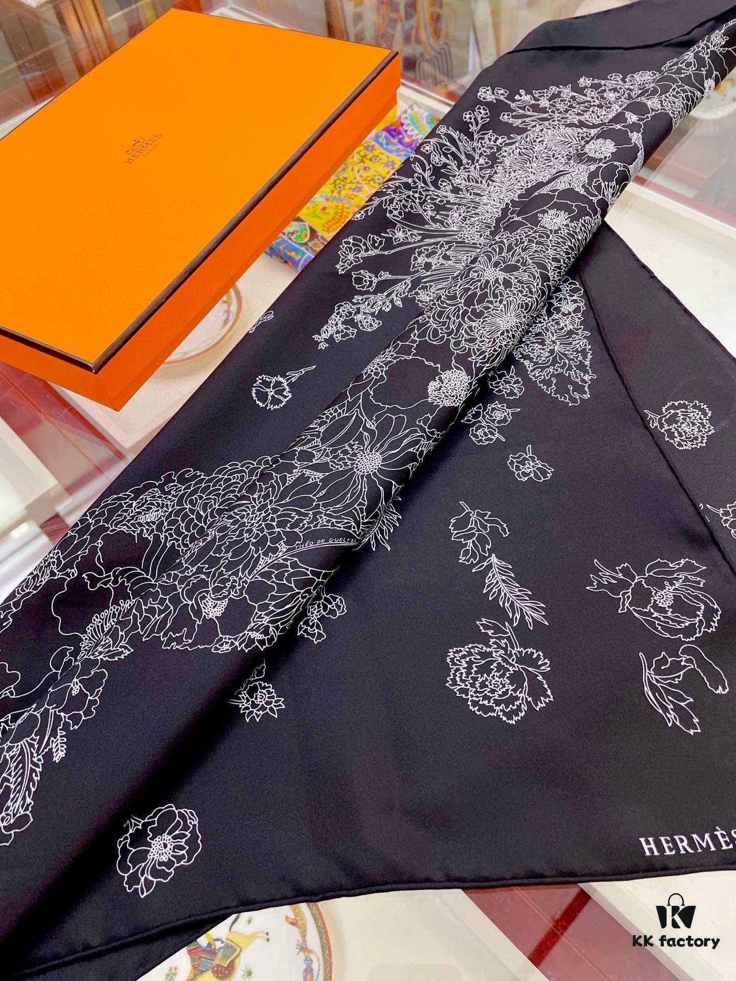 Silk Scarf Light & Elegant 90 - Premium Quality 100% Twill Silk, 90cm x 90cm