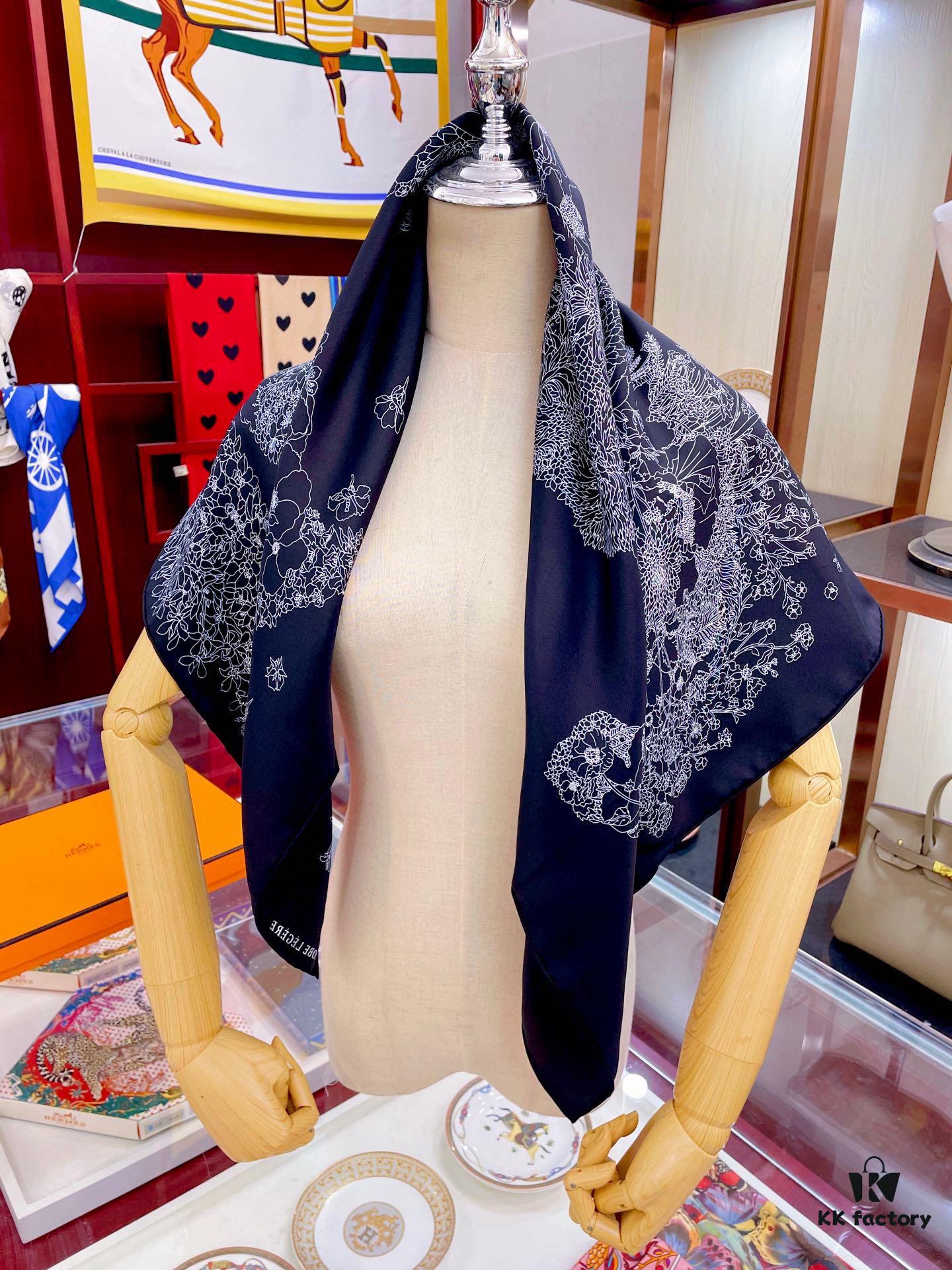 Silk Scarf Light & Elegant 90 - Premium Quality 100% Twill Silk, 90cm x 90cm