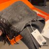 HERMES Scarf, Genuine Cashmere Shawl for Men and Women, Double-Sided Ultrafine Mongolian Cashmere, Handcrafted with Luxurious Softness and Elegant Embossing