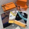 Hermès 1:1 Pattern Cashmere Scarf – Authentic 300-Thread Pure Cashmere, Upgraded Fabric, 100*200 cm, In Stock in Three Colors