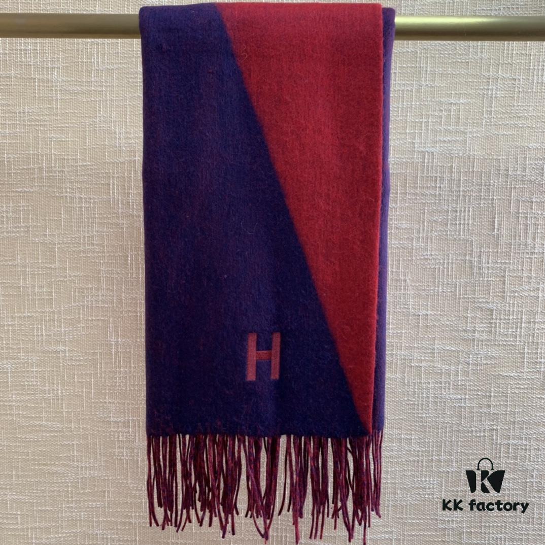 Hermes · Autumn-Winter New Arrival · Color-Block Cashmere Scarf