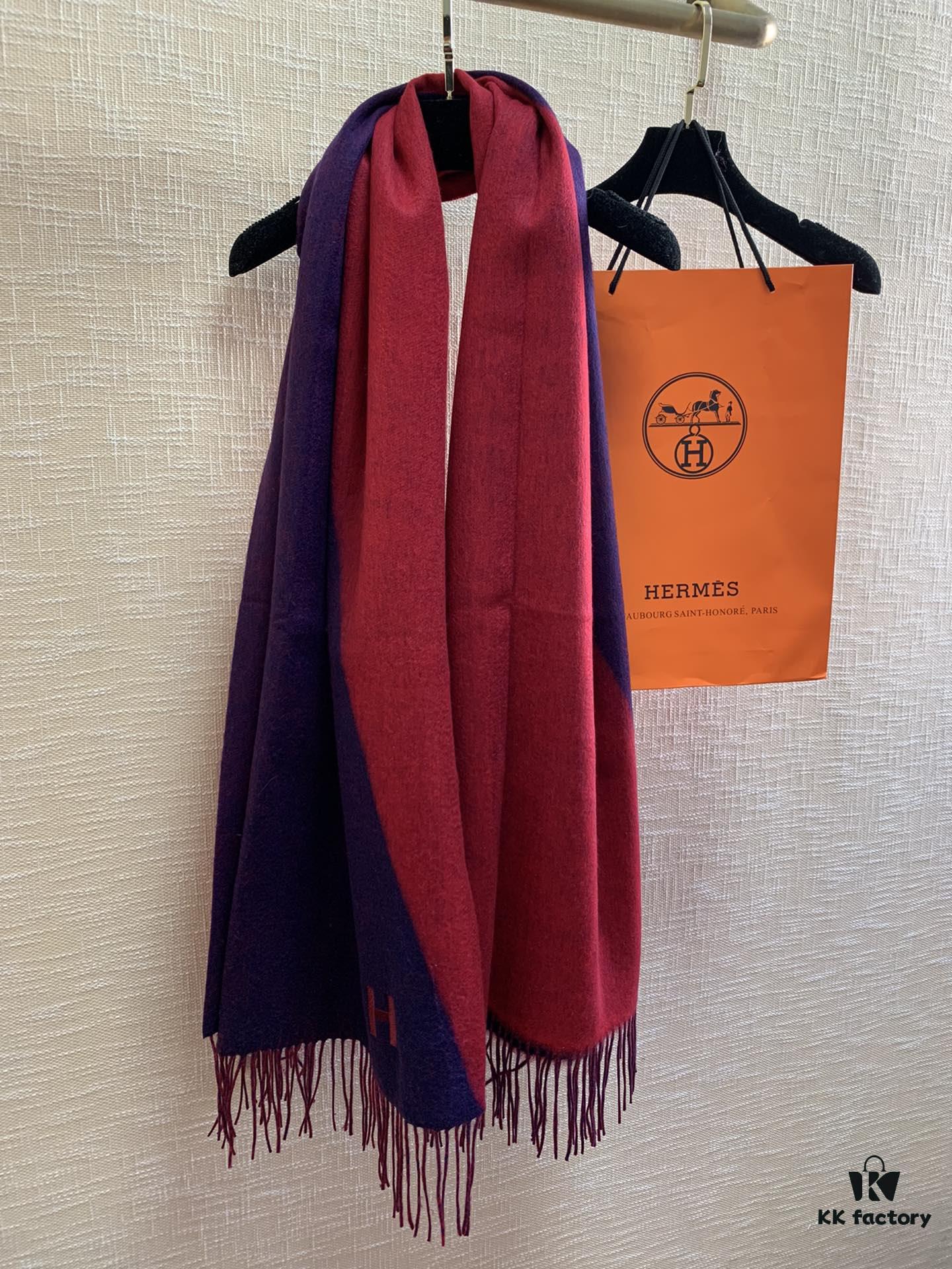 Hermes · Autumn-Winter New Arrival · Color-Block Cashmere Scarf