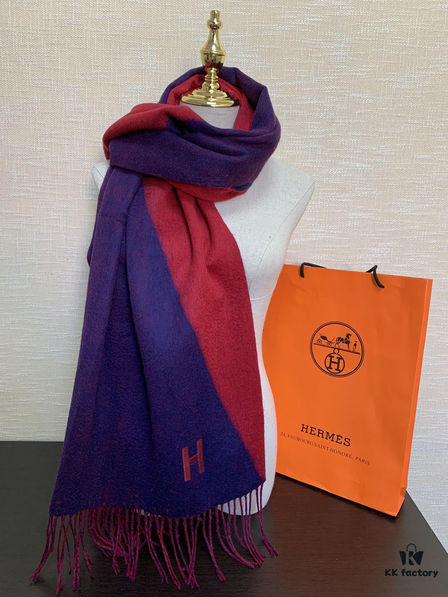Hermes · Autumn-Winter New Arrival · Color-Block Cashmere Scarf