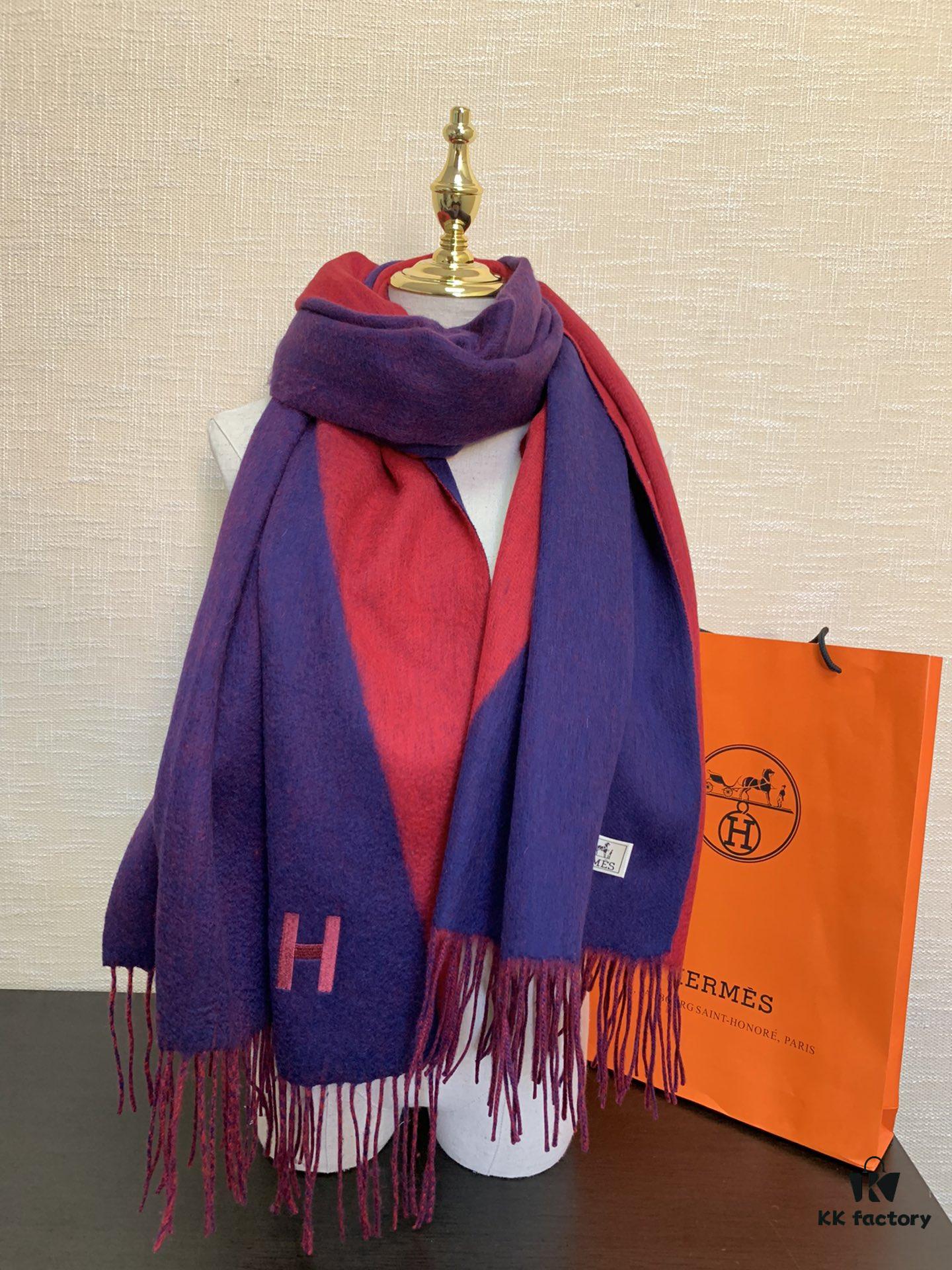 Hermes · Autumn-Winter New Arrival · Color-Block Cashmere Scarf