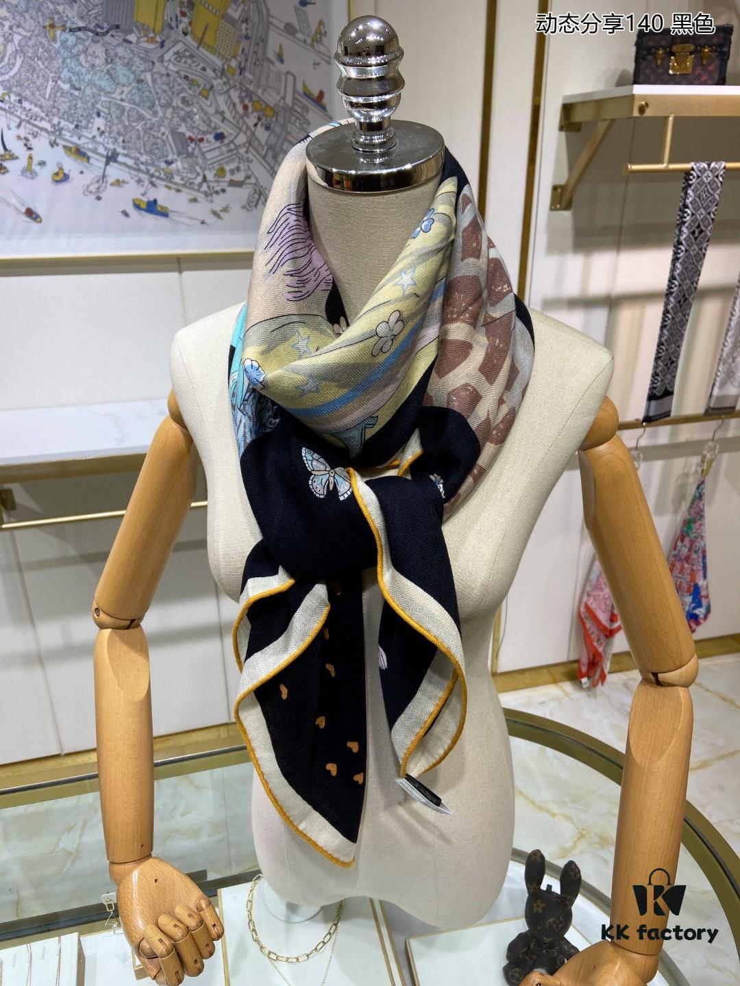 New Cashmere Scarf 70% Cashmere 30% Silk - Premium Craftsmanship, Luxurious Design, 140x140cm
