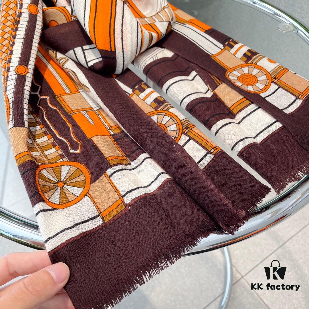 Luxury Cashmere Scarf - Limited Edition Hermes-Inspired Print, 100% Premium Cashmere, Exclusive Release