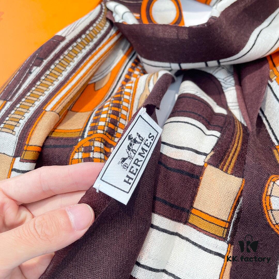 Luxury Cashmere Scarf - Limited Edition Hermes-Inspired Print, 100% Premium Cashmere, Exclusive Release