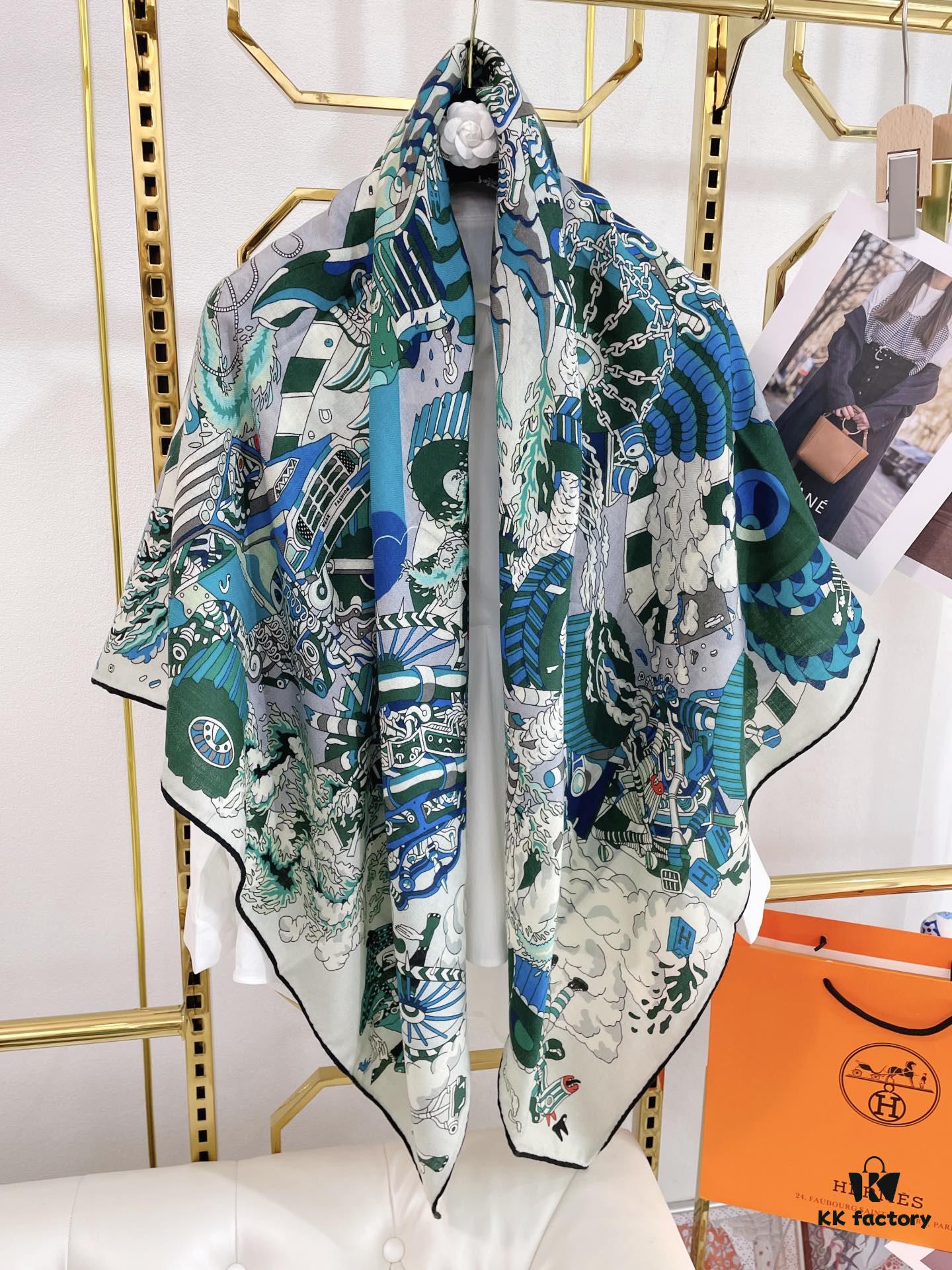 HERMES Must-Have Bestseller: Limited Edition Motorcycle 140 Scarf - Ultimate Luxury Quality