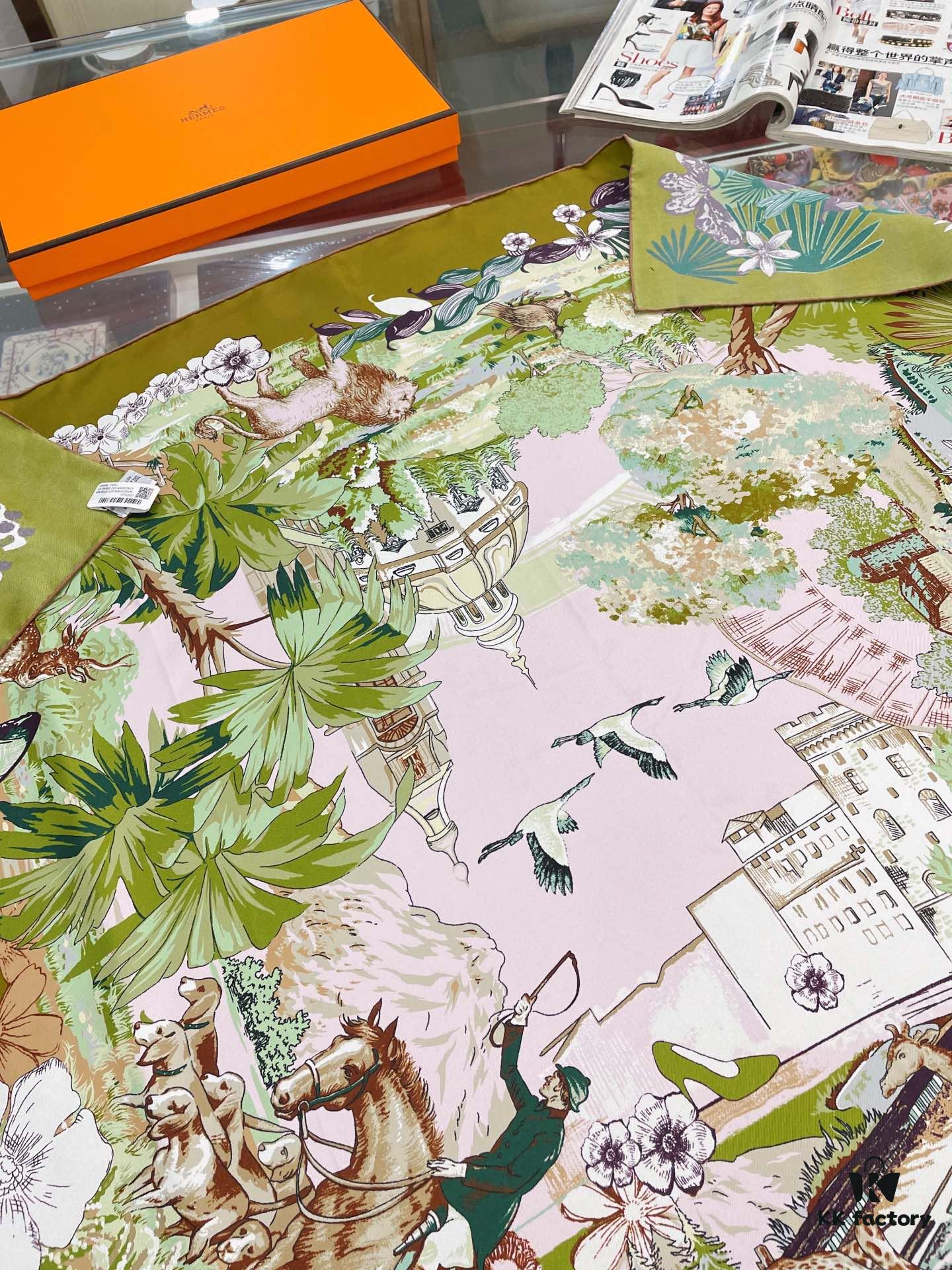 Hermes New Arrival! Exquisite Colorway, Ultimate Elegance in Twill Silk Scarf