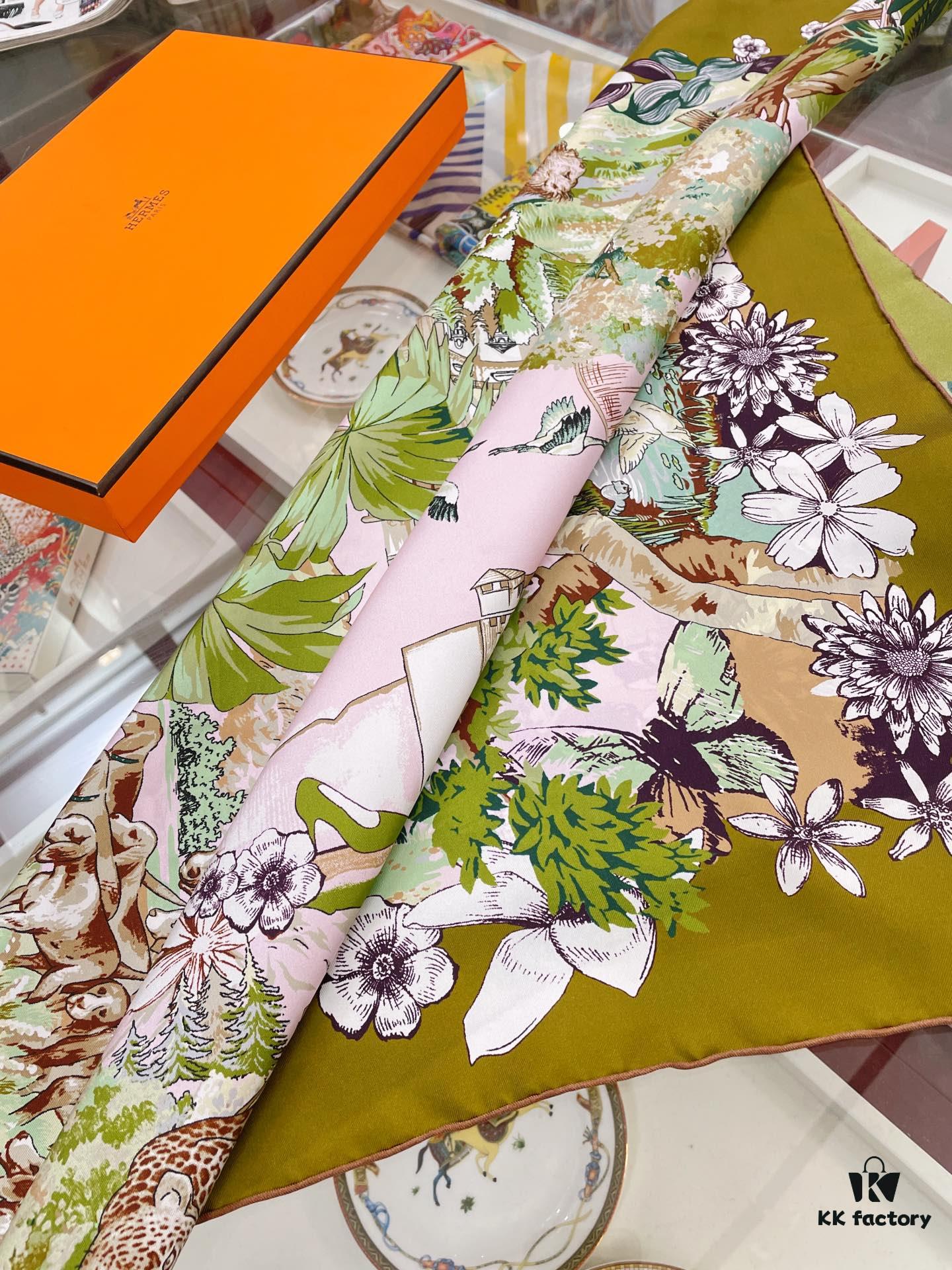 Hermes New Arrival! Exquisite Colorway, Ultimate Elegance in Twill Silk Scarf