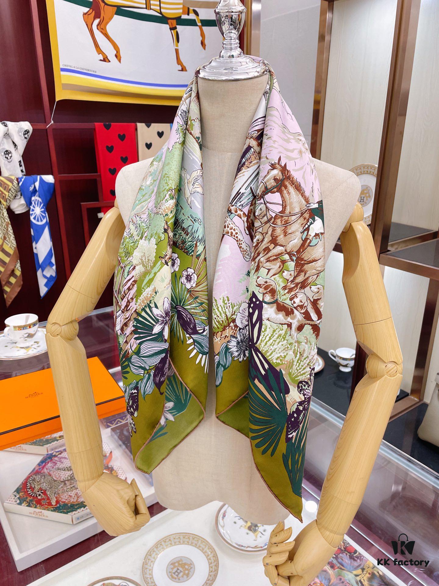 Hermes New Arrival! Exquisite Colorway, Ultimate Elegance in Twill Silk Scarf