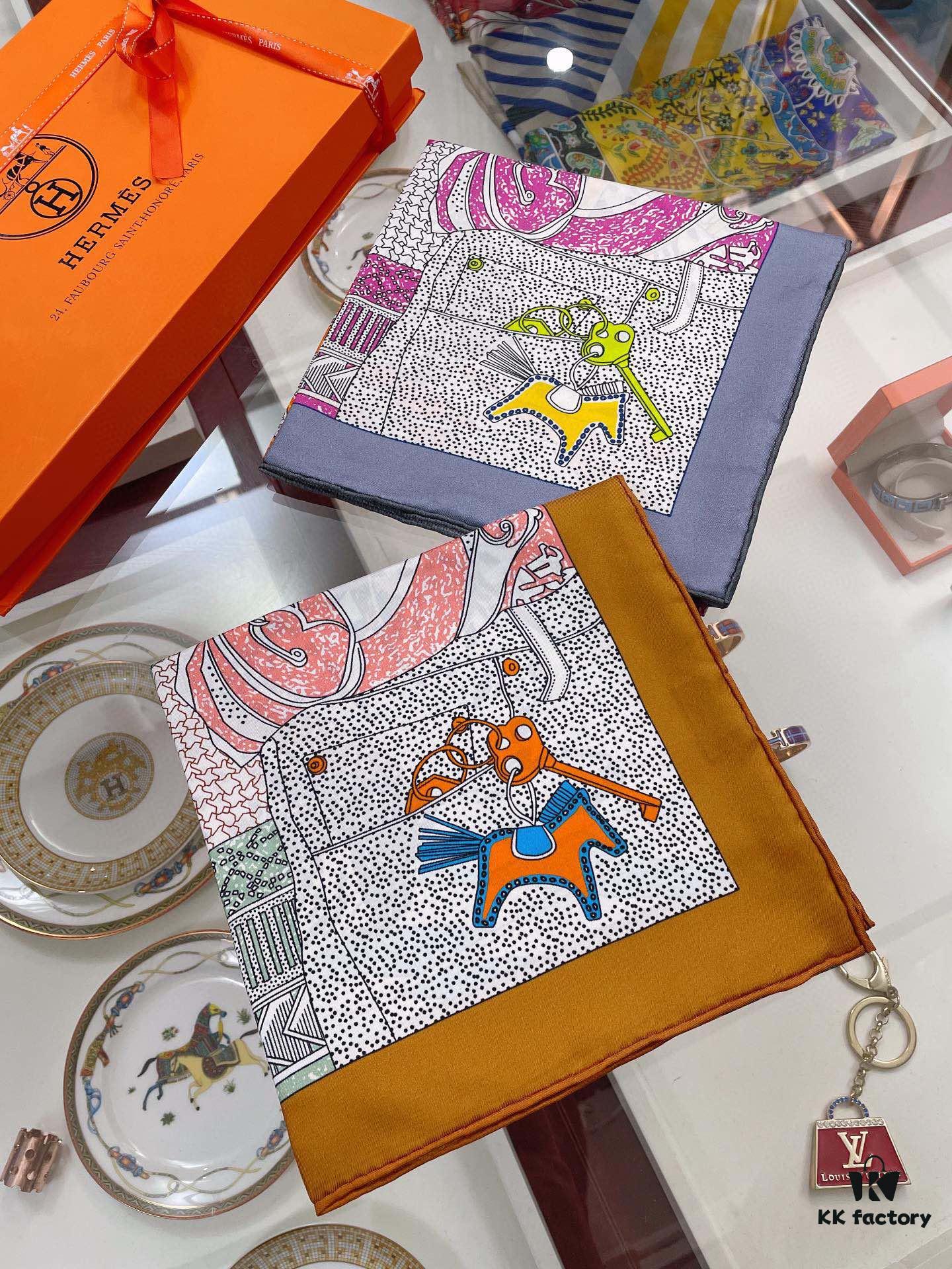 Italian Holiday 90 - Premium Silk Square Scarf, 100% High-Grade Twill Silk, 90cm x 90cm