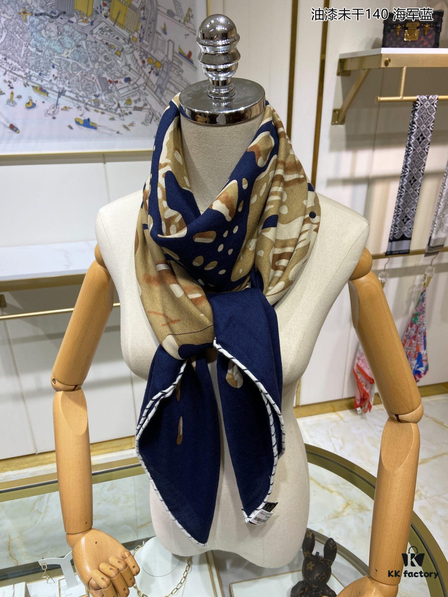 Hermès Counter Bestseller! 70% Cashmere + 30% Silk 'Wet Paint 140' Luxury Scarf, Top Craftsmanship Ultra Value!