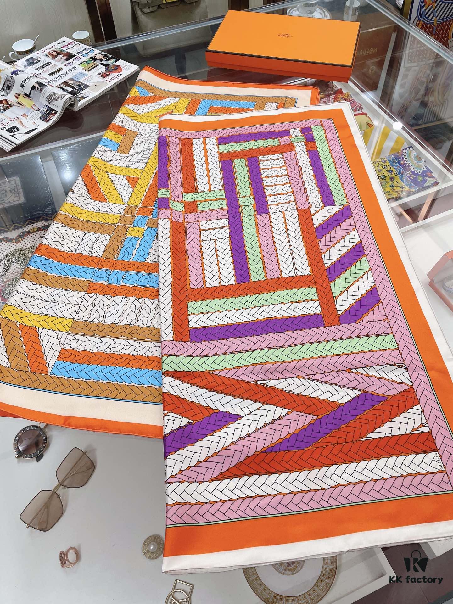 Abstract Logo 90 Silk Scarf - New Arrival, 100% Twill Silk, Premium Craftsmanship, Luxurious and Stylish