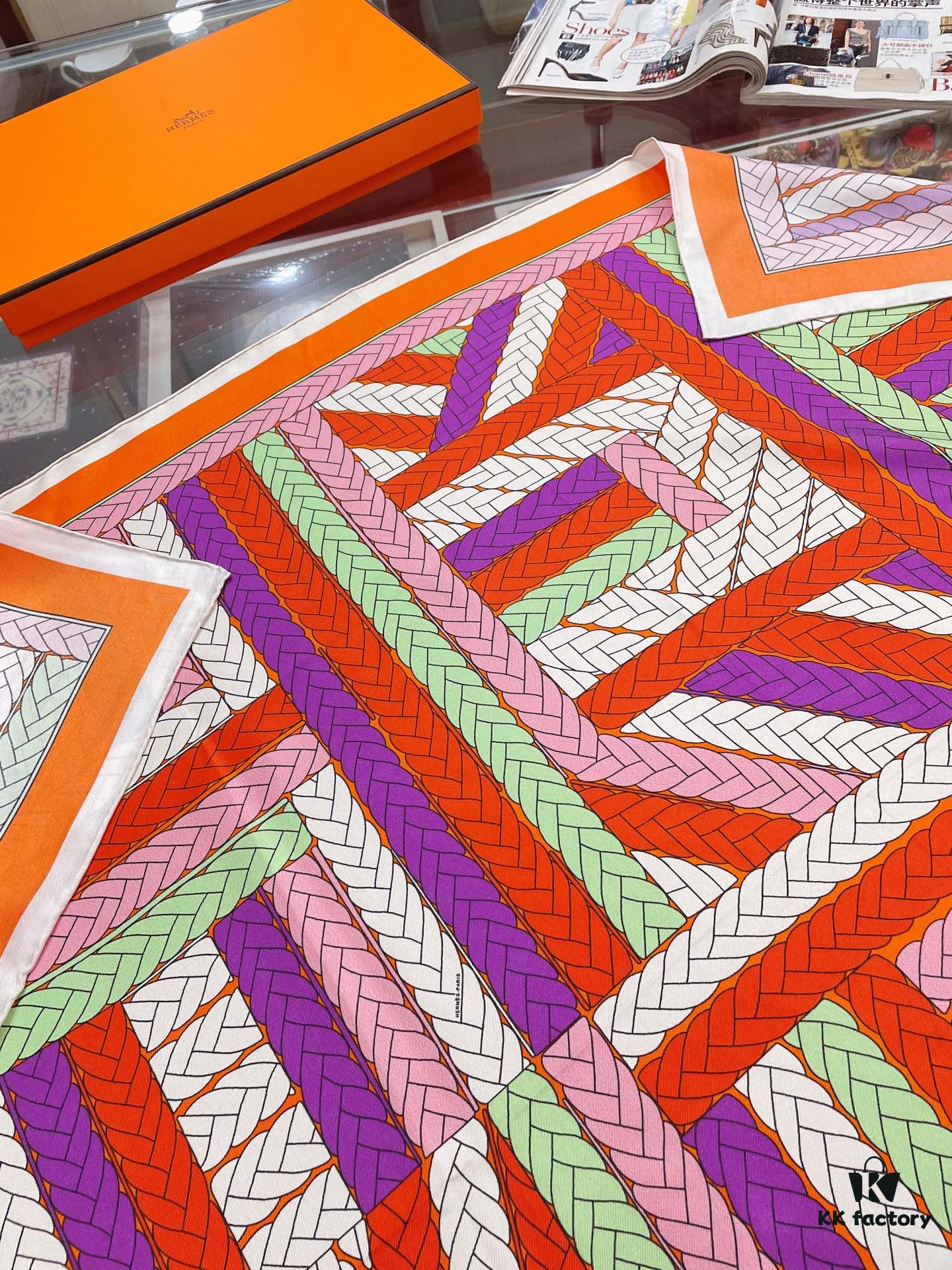 Abstract Logo 90 Silk Scarf - New Arrival, 100% Twill Silk, Premium Craftsmanship, Luxurious and Stylish