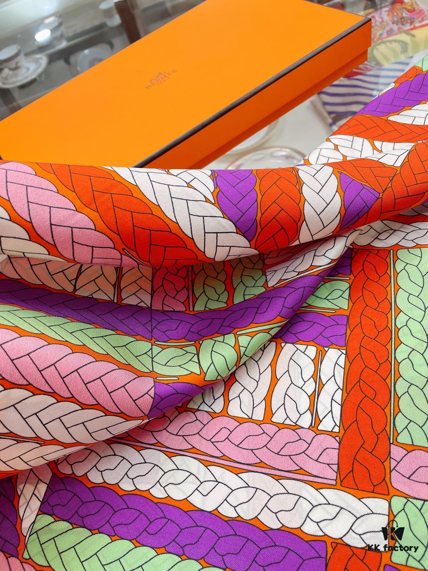 Abstract Logo 90 Silk Scarf - New Arrival, 100% Twill Silk, Premium Craftsmanship, Luxurious and Stylish