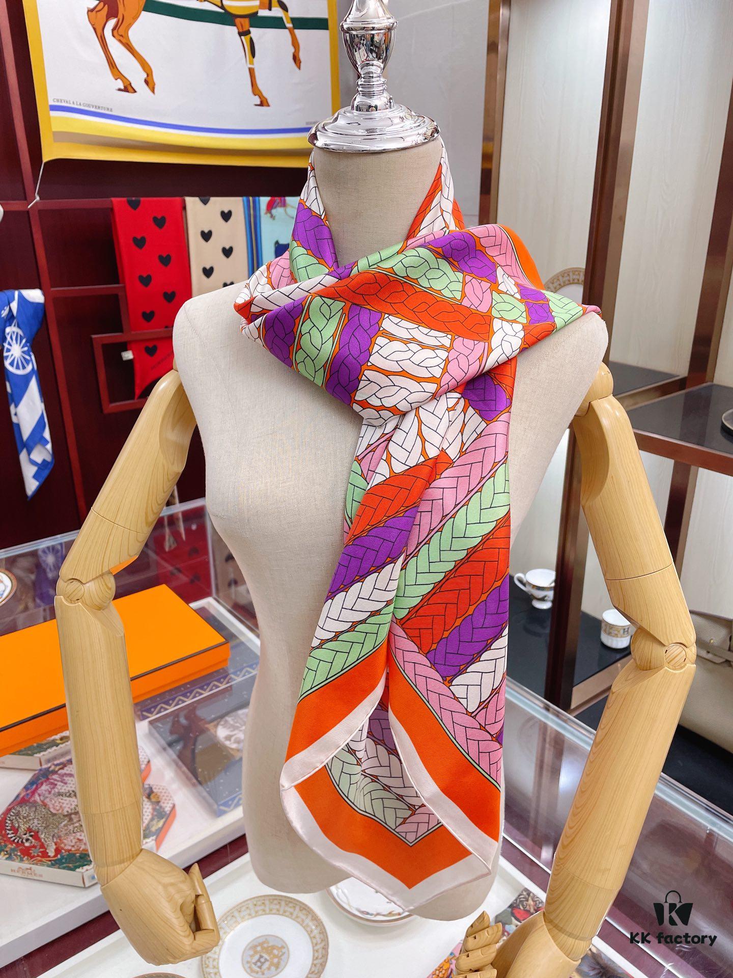 Abstract Logo 90 Silk Scarf - New Arrival, 100% Twill Silk, Premium Craftsmanship, Luxurious and Stylish