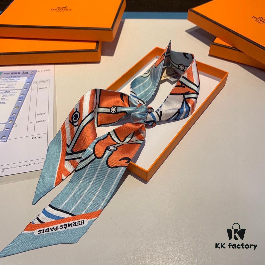 Hermès Twill Silk Scarf (100% Mulberry Silk) with Packaging
