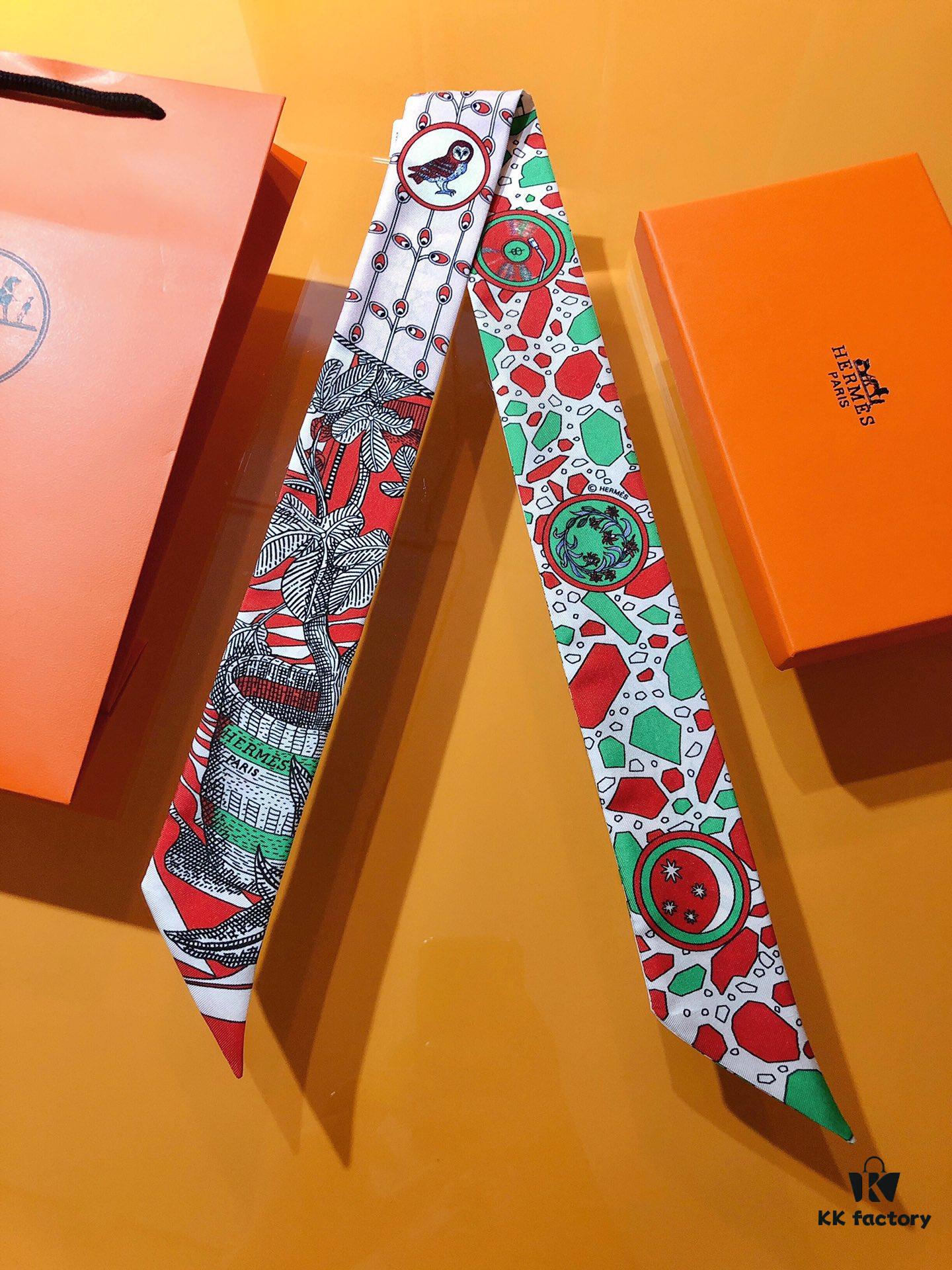 Hermès ‼️ 'Dance of the Lady Knight' Twilly Silk Scarf – A Fusion of Myth and Modern Style