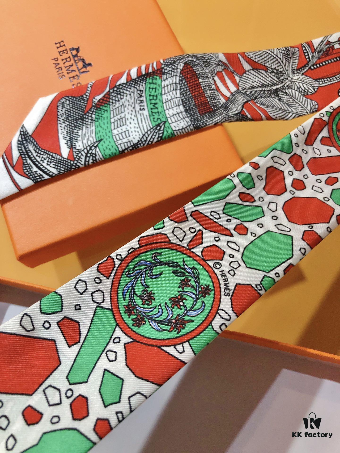 Hermès ‼️ 'Dance of the Lady Knight' Twilly Silk Scarf – A Fusion of Myth and Modern Style