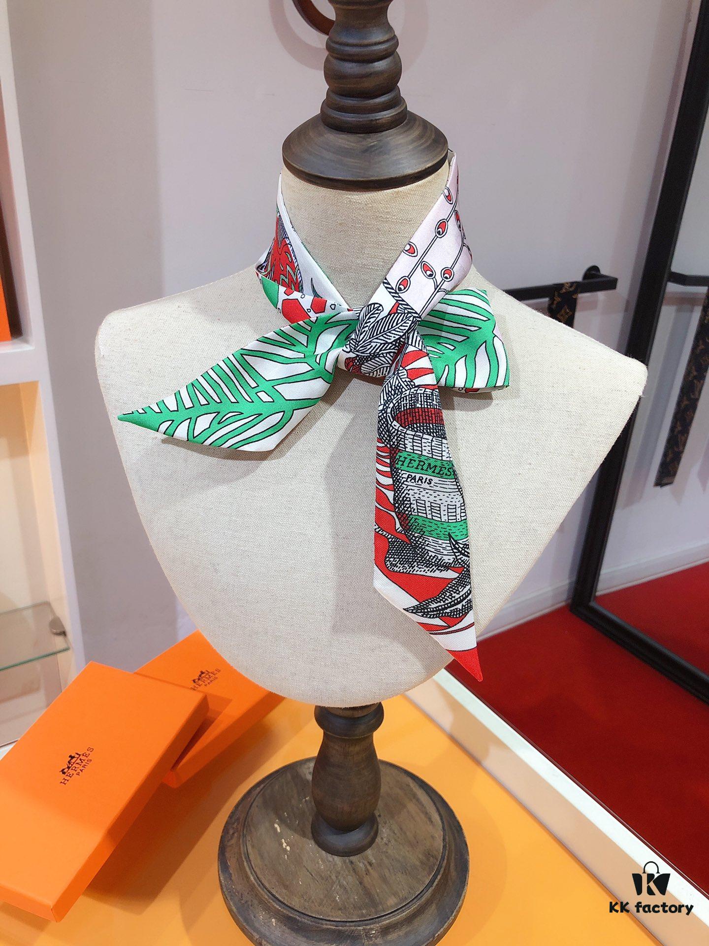 Hermès ‼️ 'Dance of the Lady Knight' Twilly Silk Scarf – A Fusion of Myth and Modern Style