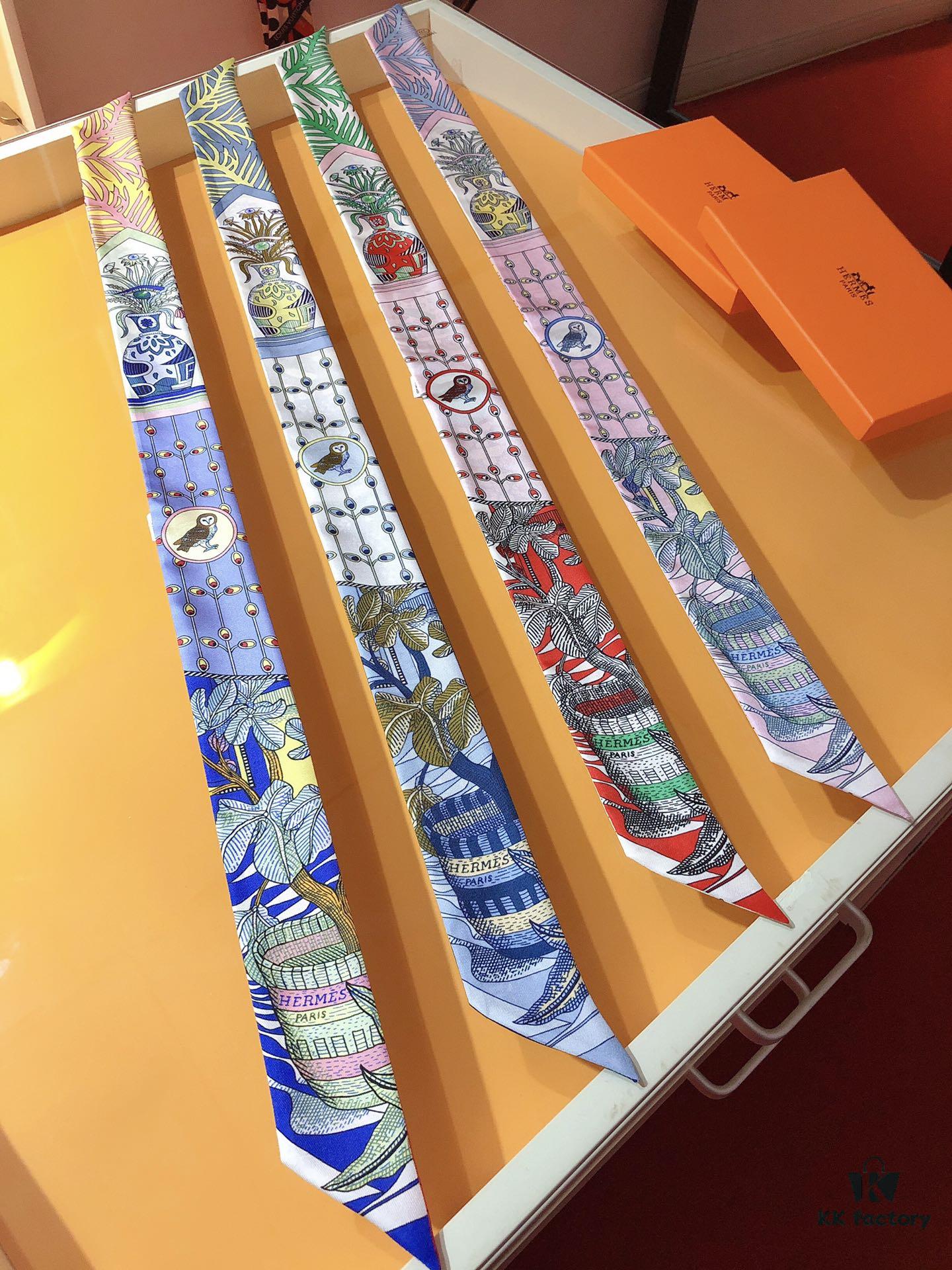 Hermès ‼️ 'Dance of the Lady Knight' Twilly Silk Scarf – A Fusion of Myth and Modern Style